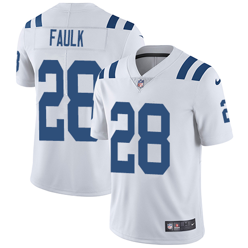 Nike Colts #28 Marshall Faulk White Men's Stitched NFL Vapor Untouchable Limited Jersey